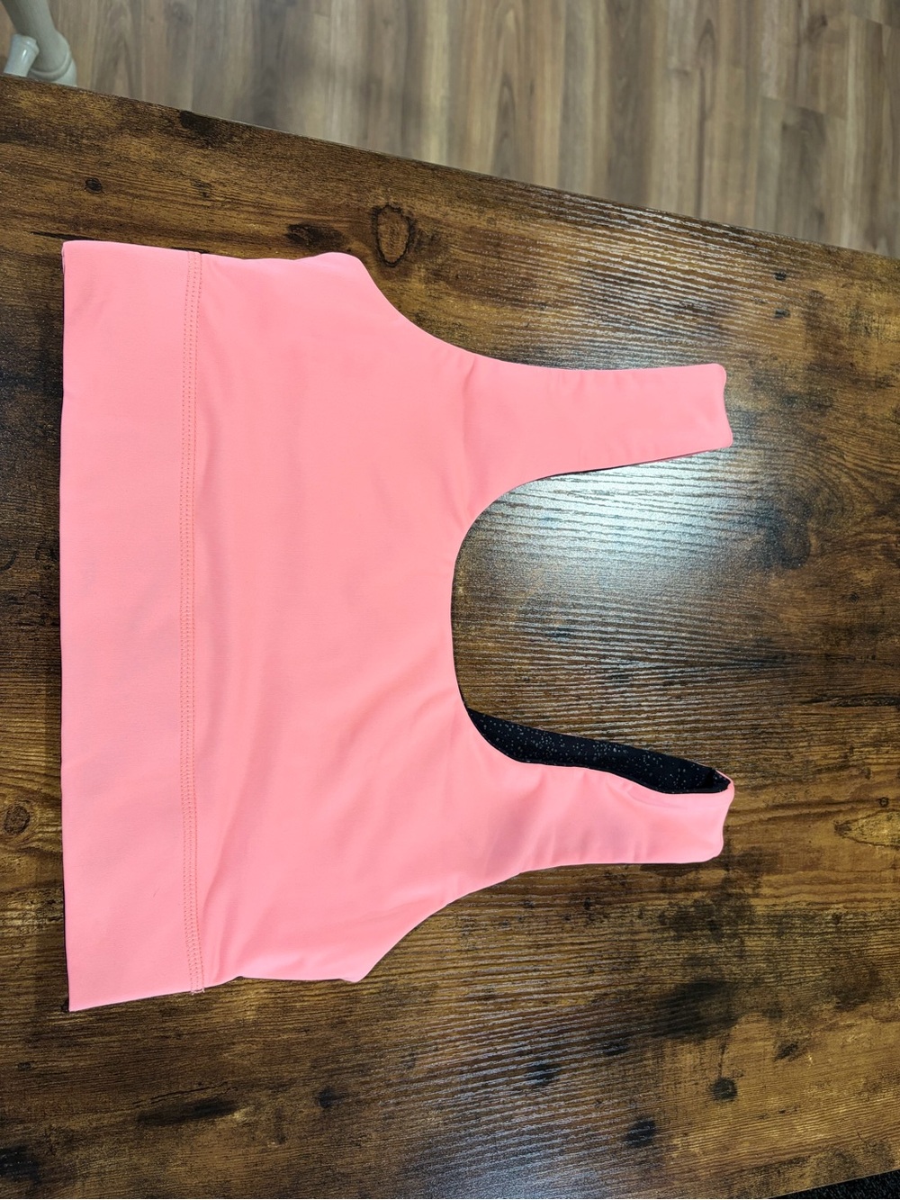 Fabletics reversible black and Coral Pink Sports Bra